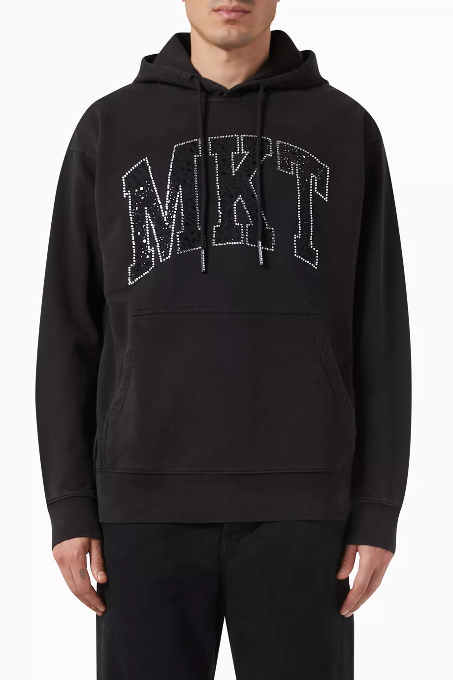 Buy Market Black MKT Embellished Arc Hoodie in Cotton fleece for