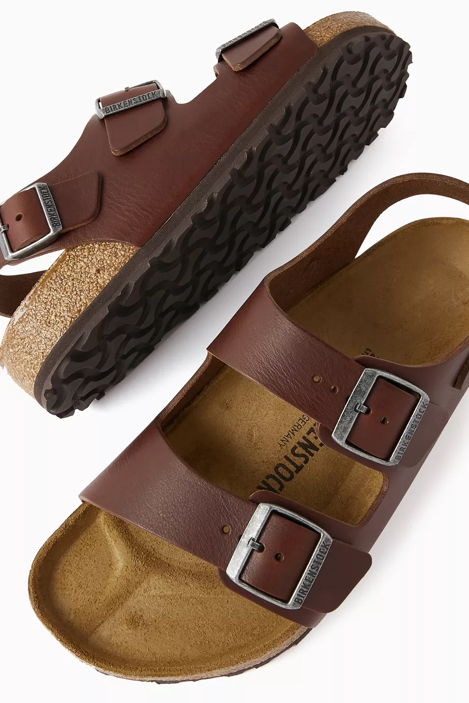 Buy Birkenstock Brown Milano Slingback Sandals in Leather for Men