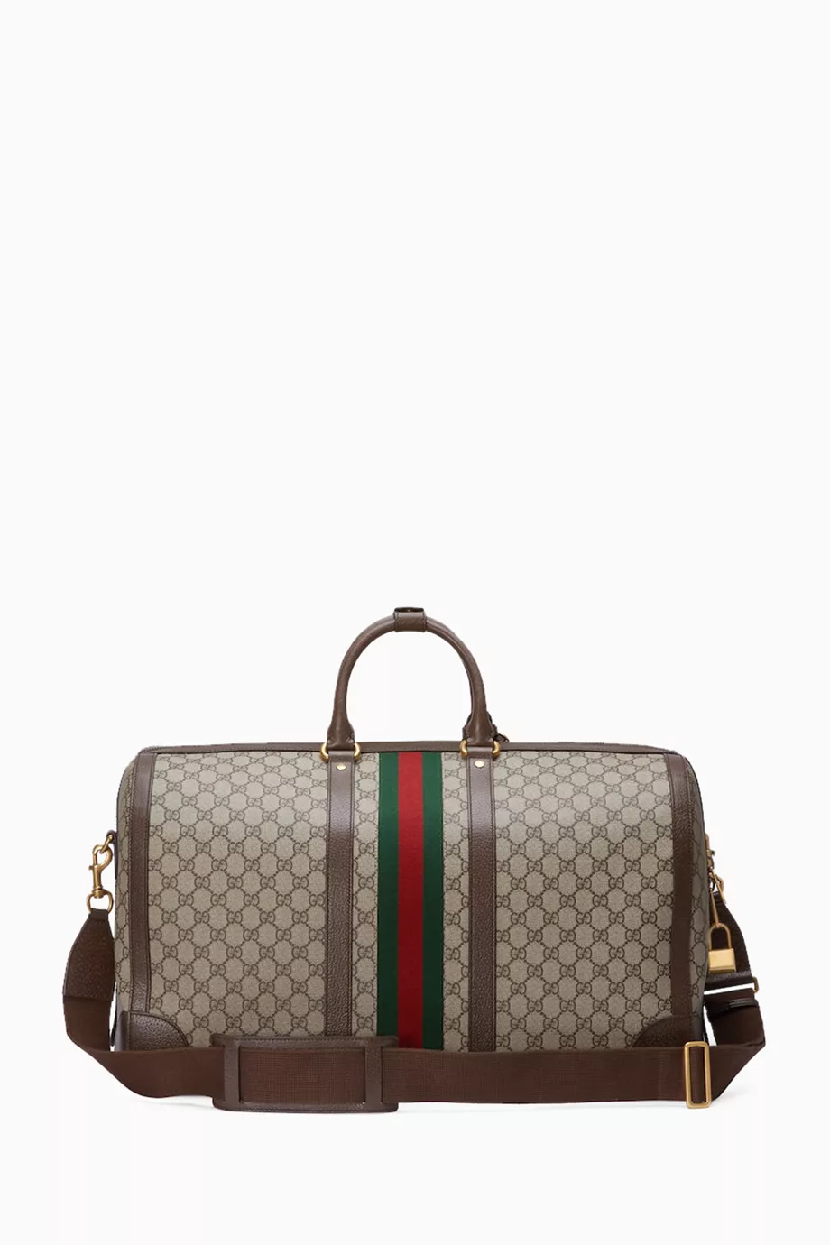 Buy Gucci Neutral Small Savoy Duffle Bag in GG Supreme Canvas for