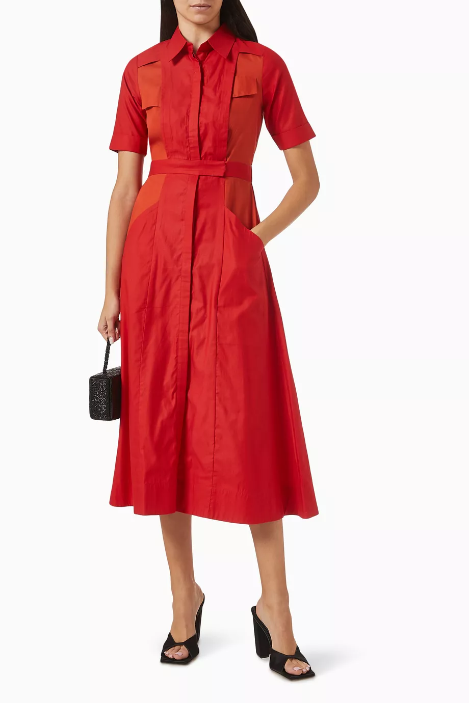 Orange dress with pockets top