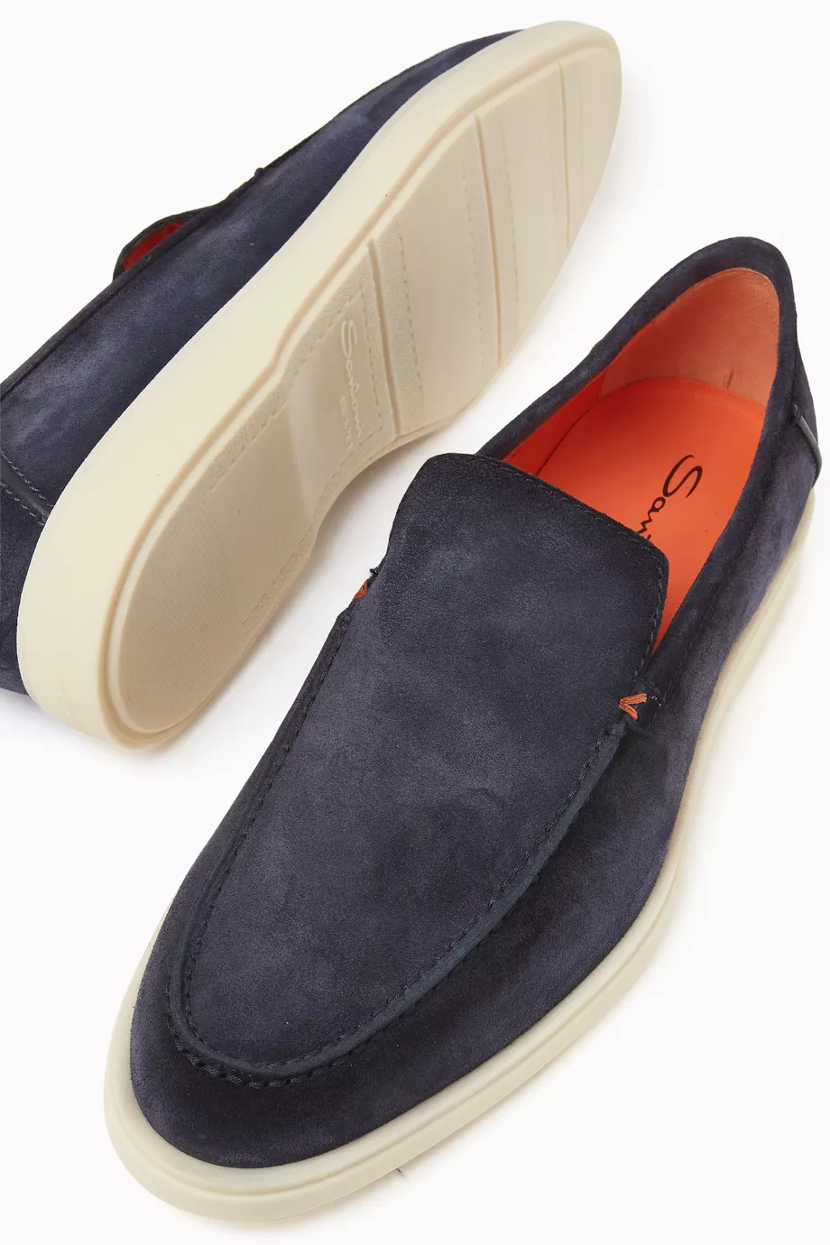 Buy Santoni Blue Botanist Loafers in Suede for Men in UAE Ounass