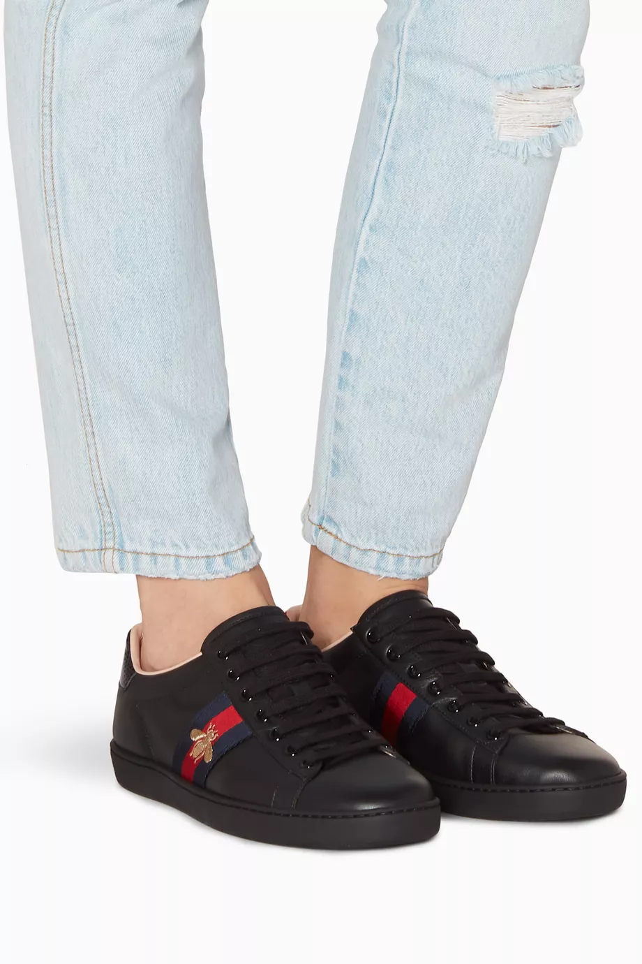 Buy Gucci Black Black Ace Bee Embroidered Sneakers For Women Online Ounass UAE