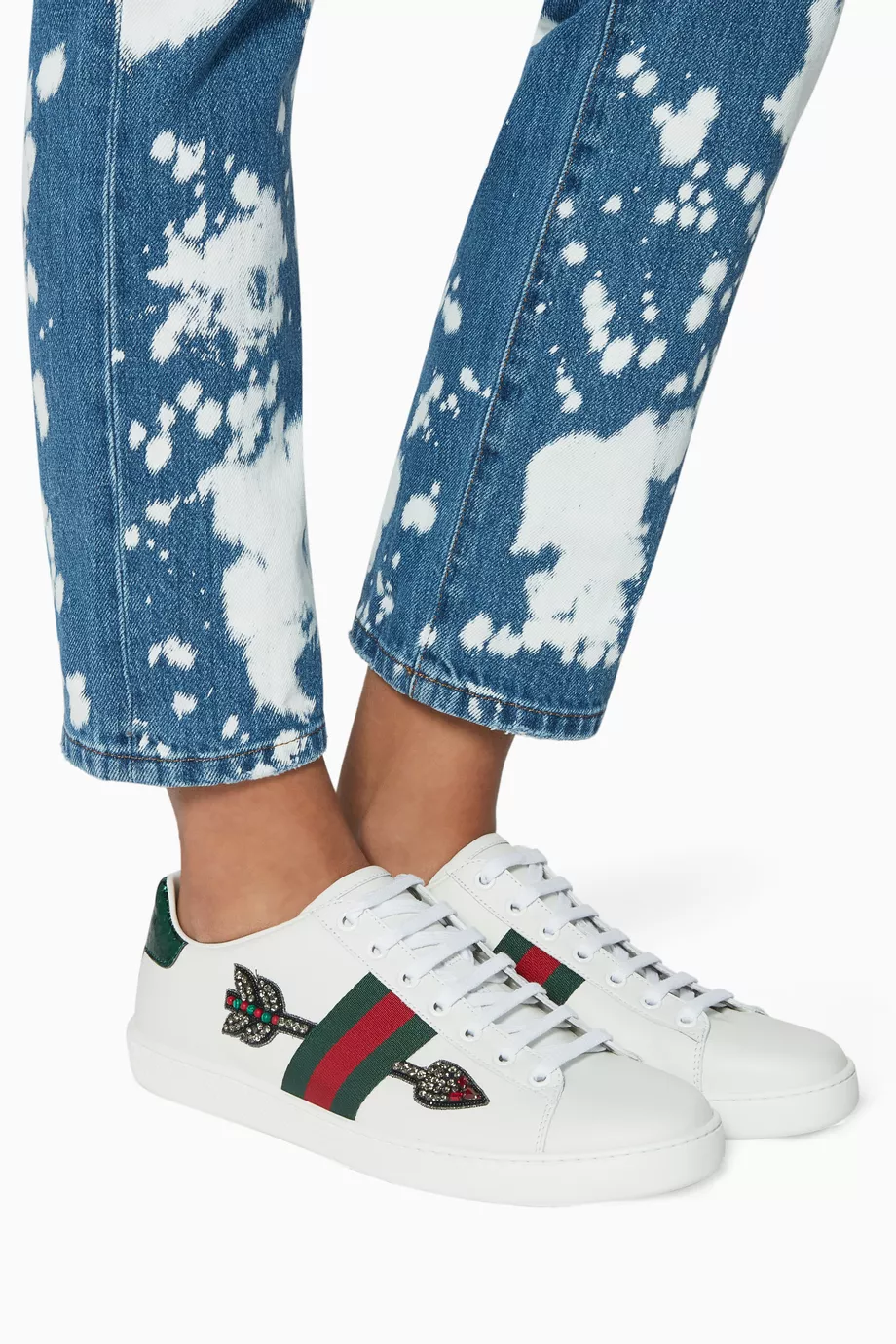 Buy Gucci Multicolour New Ace Arrow Detail Sneakers For Women Online Ounass UAE