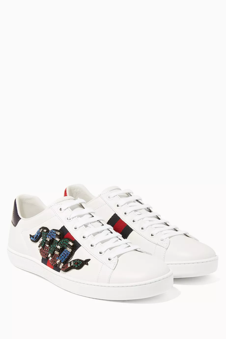 Buy Gucci Multicolour New Ace Snake Detail Sneakers For Women Online Ounass UAE