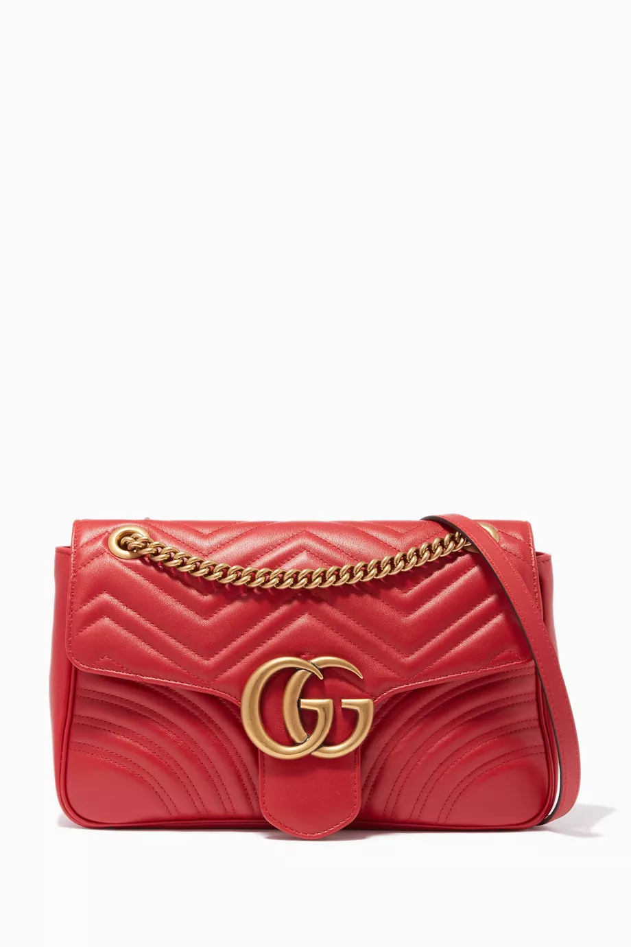 Buy Gucci Red Red Medium GG Marmont 2.0 Quilted Shoulder Bag For Women Online Ounass UAE