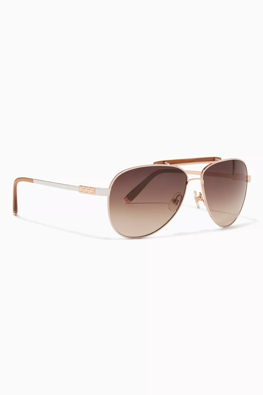 Buy Sama Eyewear Gold Rose Gold Pearl No Trafficking Metal Aviator Sunglasses For Women Online Ounass UAE