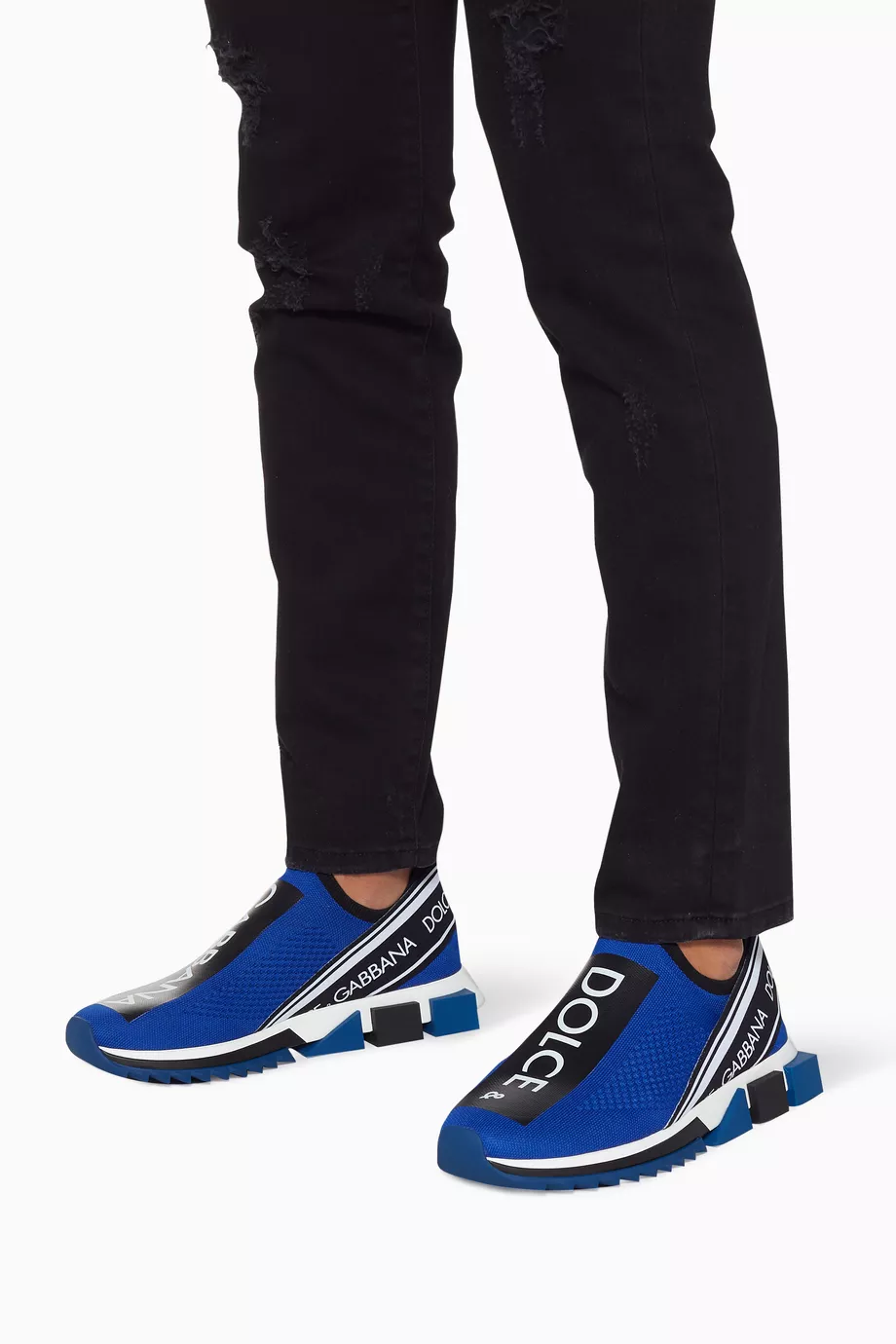 Buy Dolce Gabbana Blue Blue Sorrento Logo Slip-On Sneaker For