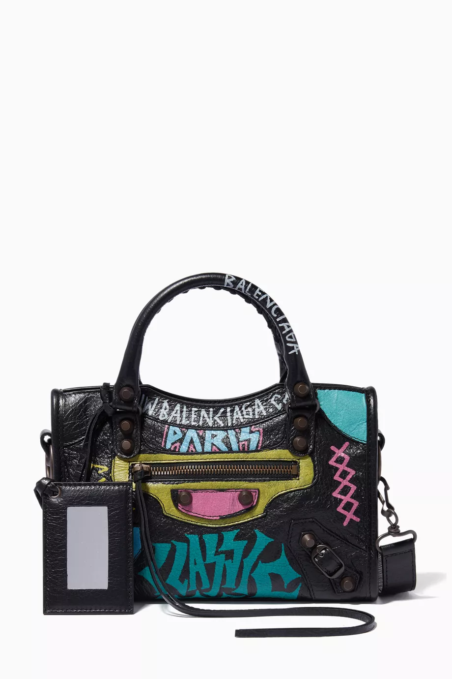 Buy Balenciaga Black Mini Classic City Arena Graffiti Print Bag in Leather For Women Online Ounass UAE