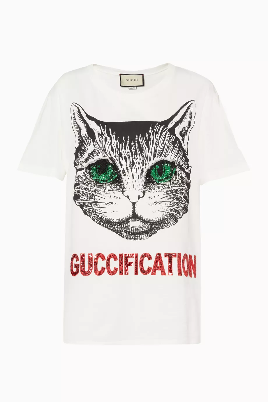 Buy Gucci Multicolour White Sequin Embellished Cat T Shirt For Women Online Ounass UAE