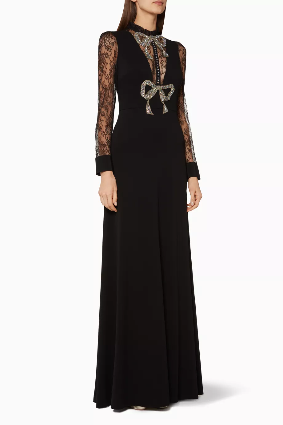 Buy Gucci Black Black Crystal Embellished Bow Dress For Women Online Ounass UAE