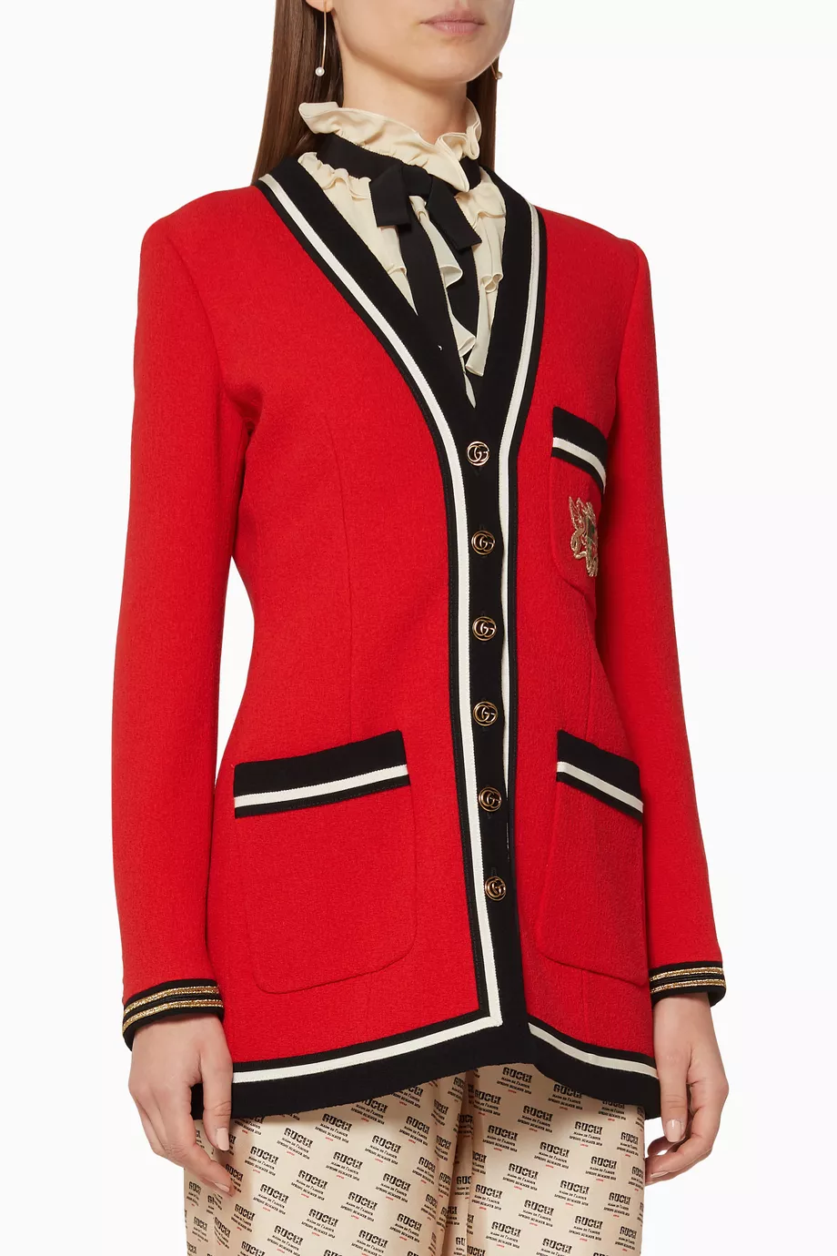 Buy Gucci Red Red Wool Sable Jacket For Women Online Ounass UAE