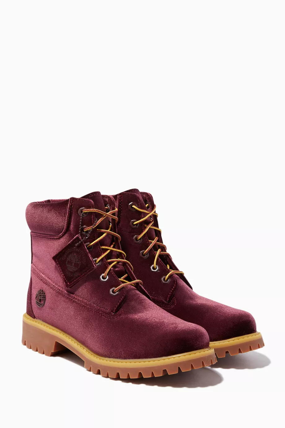 Buy Off White Red Dark Red Timberland Velvet Hiking Boots For Women Online Ounass UAE