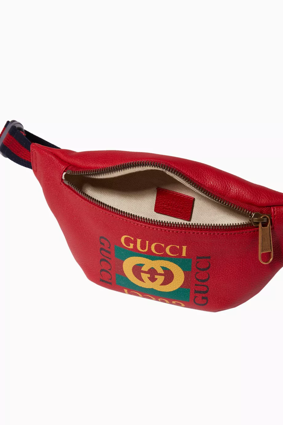 Buy Gucci Red Red Small Print Leather Belt Bag For Women Online Ounass UAE