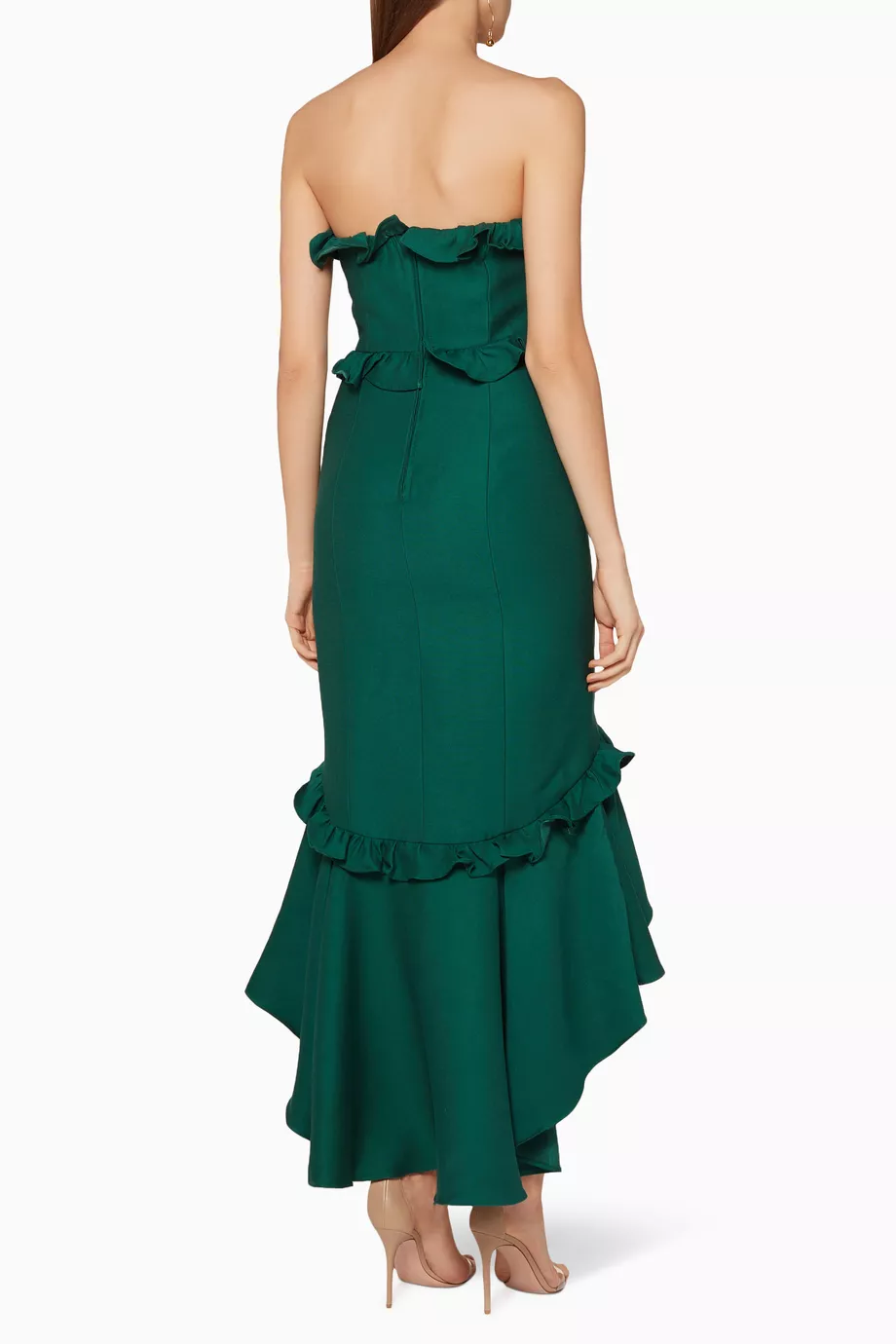 Strapless emerald green dress outlet