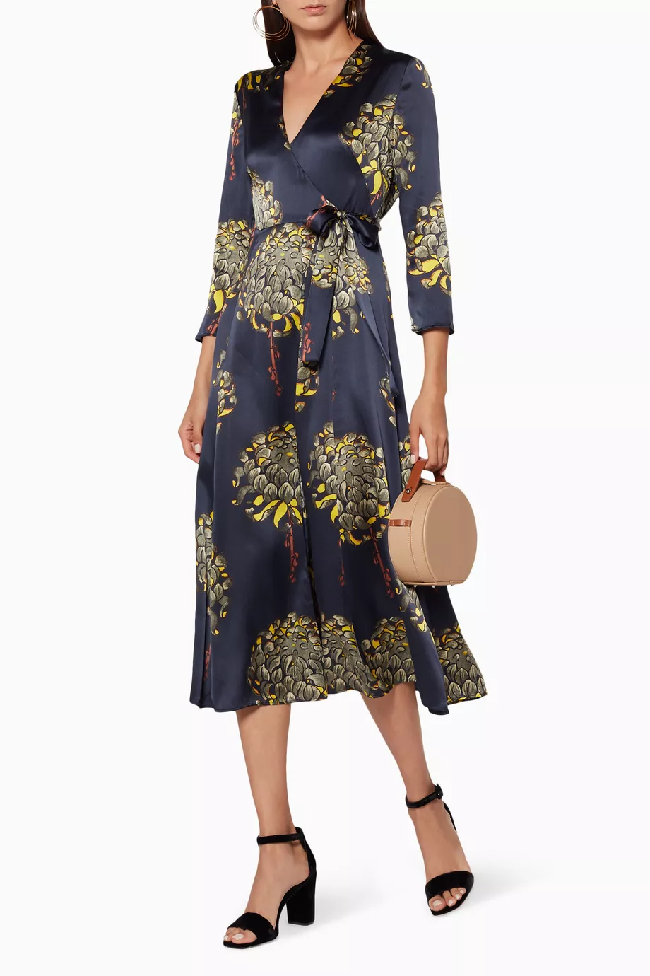 Buy WHISTLES Blue Navy Gabrielle Printed Wrap Dress For Women Online Ounass UAE