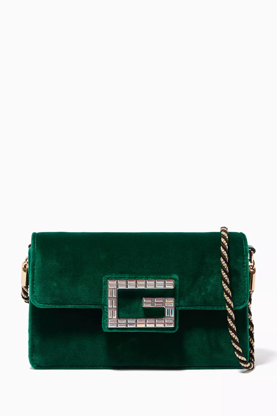 Buy Gucci Green Green Velvet Square G Shoulder Bag For Women Online Ounass UAE