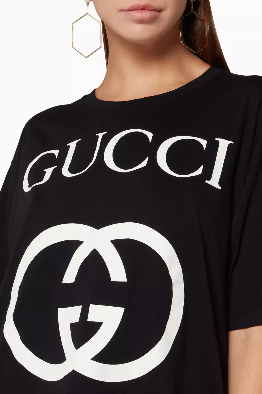 Buy Gucci Black Black Interlocking G Oversize T Shirt For Women Online Ounass UAE