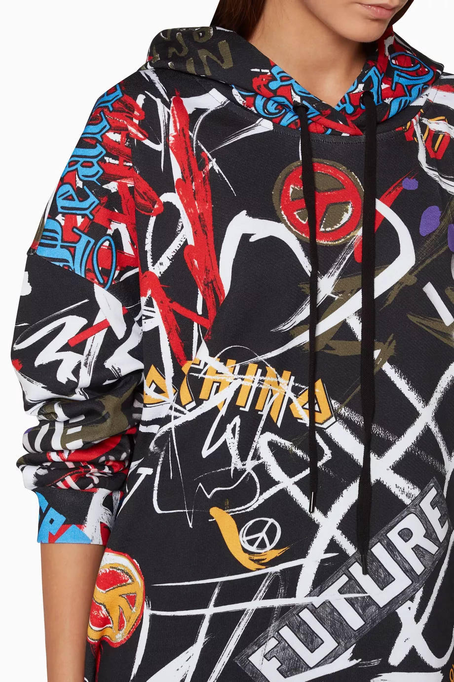 Buy Love Moschino Multicolour Multi Coloured Oversized Graffiti Hoodie For Women Online Ounass UAE