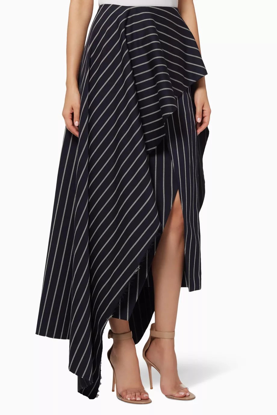 Striped navy skirt clearance