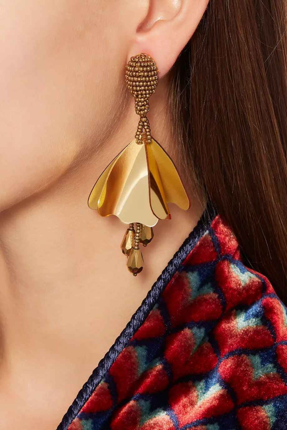 Oscar de la renta large impatiens earrings online