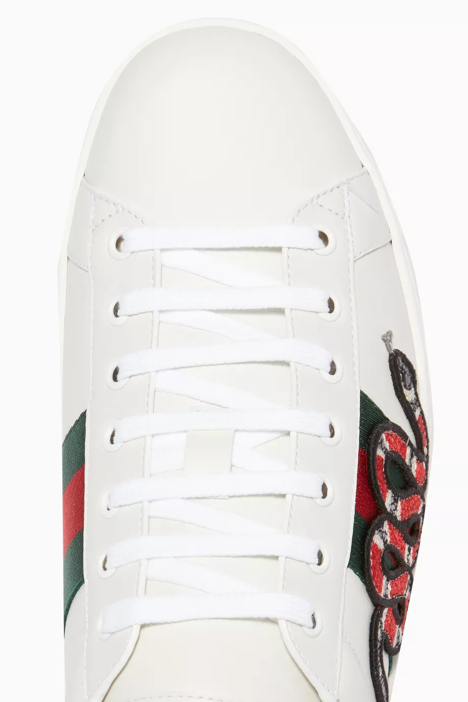 Buy Gucci White White Kingsnake Ace Embroidered Sneakers For Men Online Ounass UAE