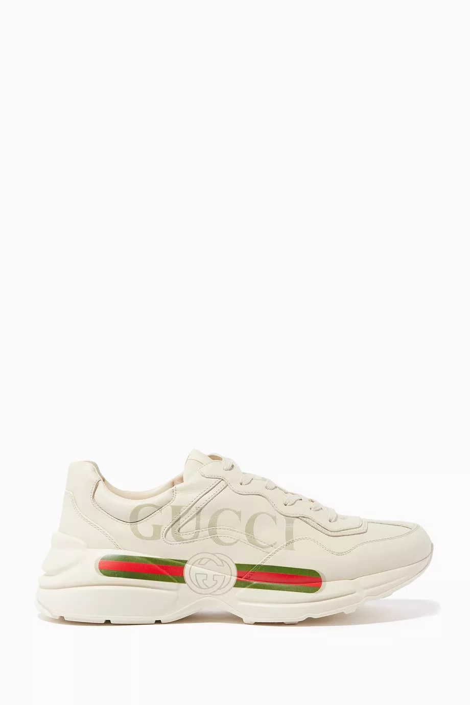 Buy Gucci White Ivory Rhyton Leather Sneakers For Men Online Ounass UAE