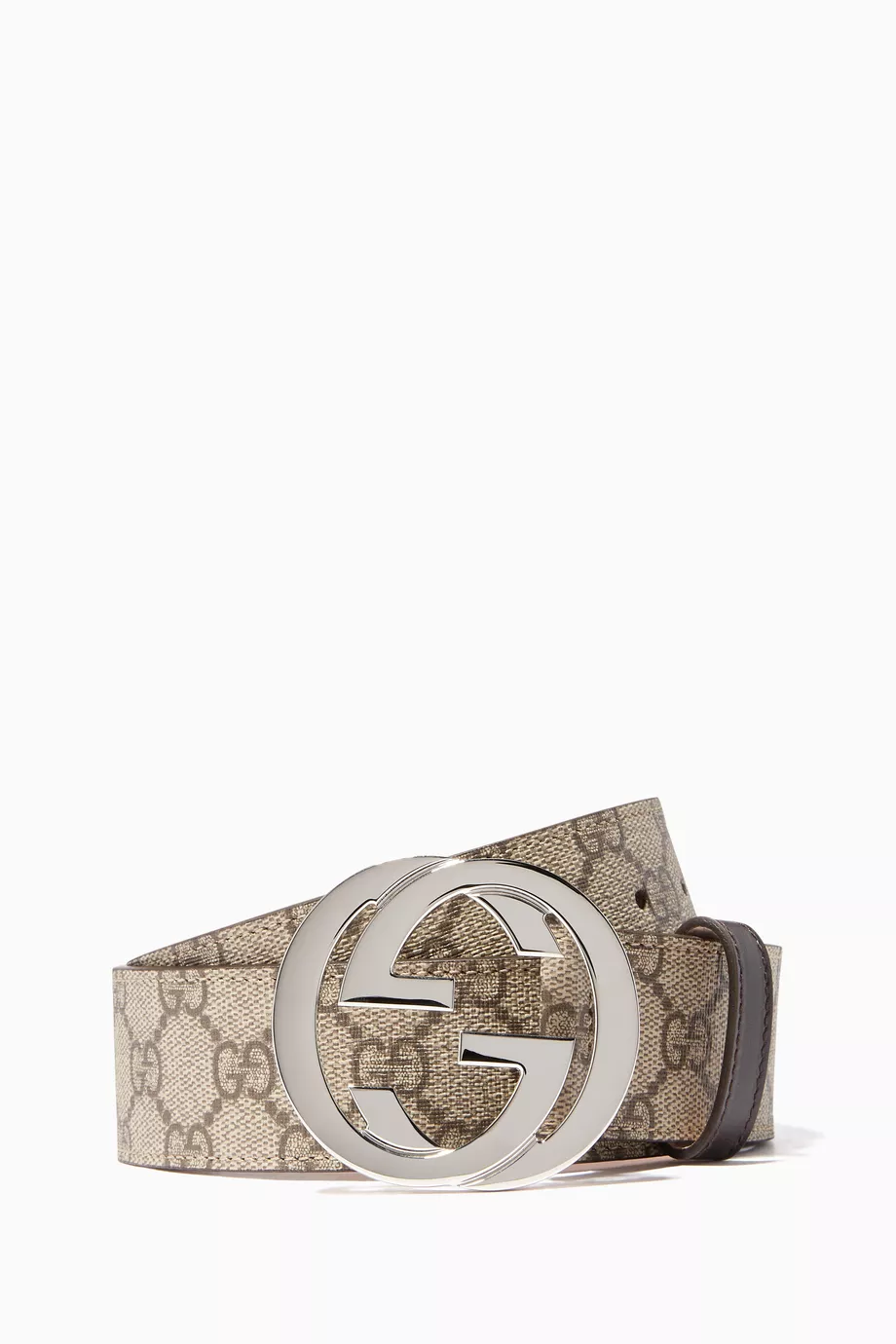 Buy Gucci Neutral Beige Ebony GG Supreme Belt For Men Online Ounass UAE
