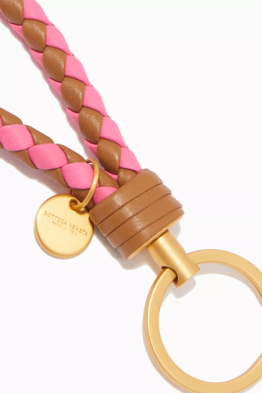 ★BOTTEGA VENETA★ Intrecciato Keyring Brown Gold 651820V0HW BOTTEGA VENETA Key Ring Intrecciato 651820 Black Gold