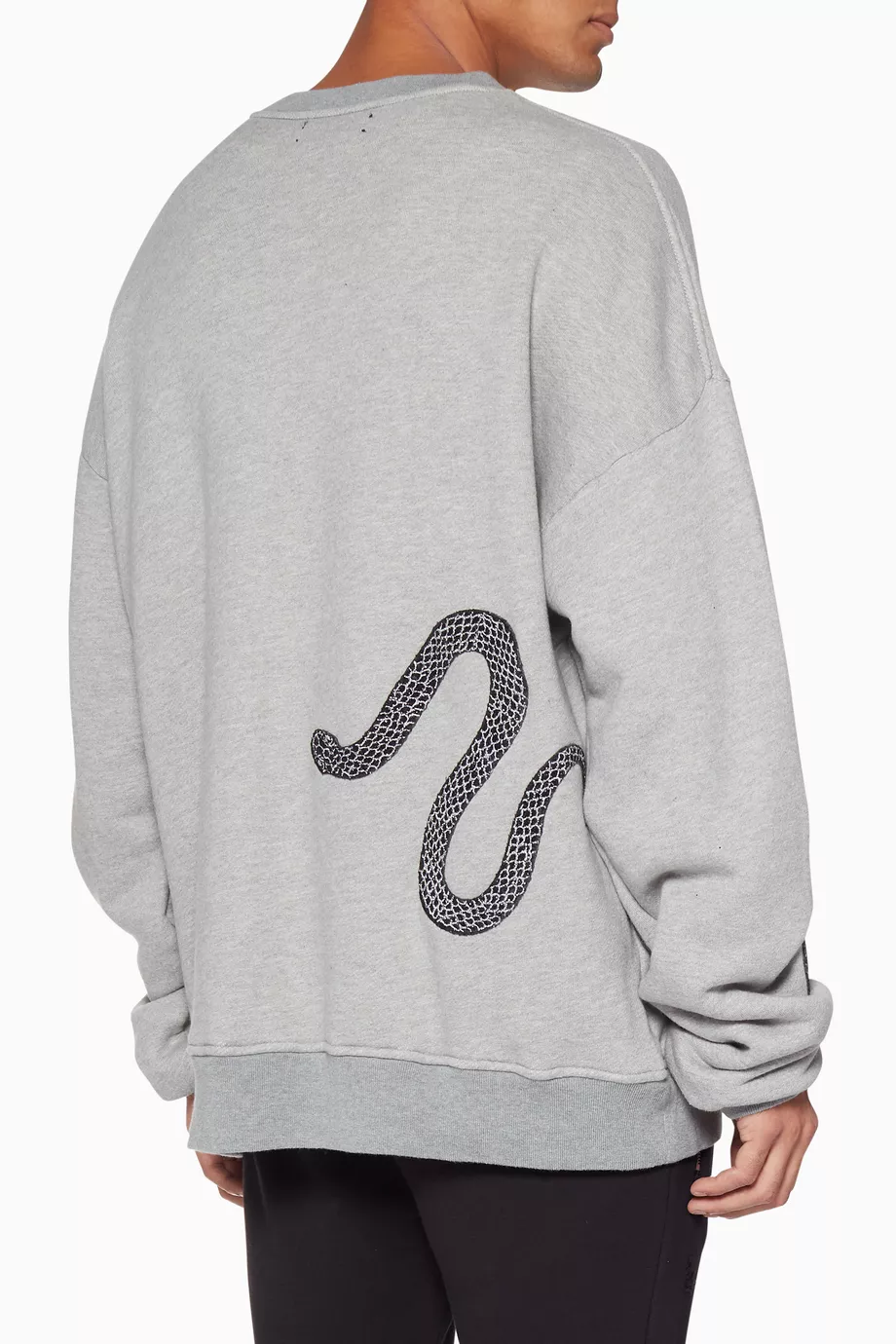 Buy Amiri Grey Grey Oversized Glitter Snake Sweatshirt For Men Online Ounass UAE