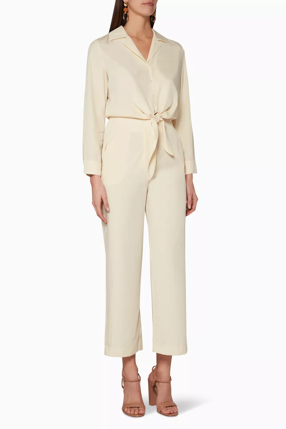 Buy NANUSHKA Neutral Tanya Tie Waist Jumpsuit For Women Online Ounass UAE
