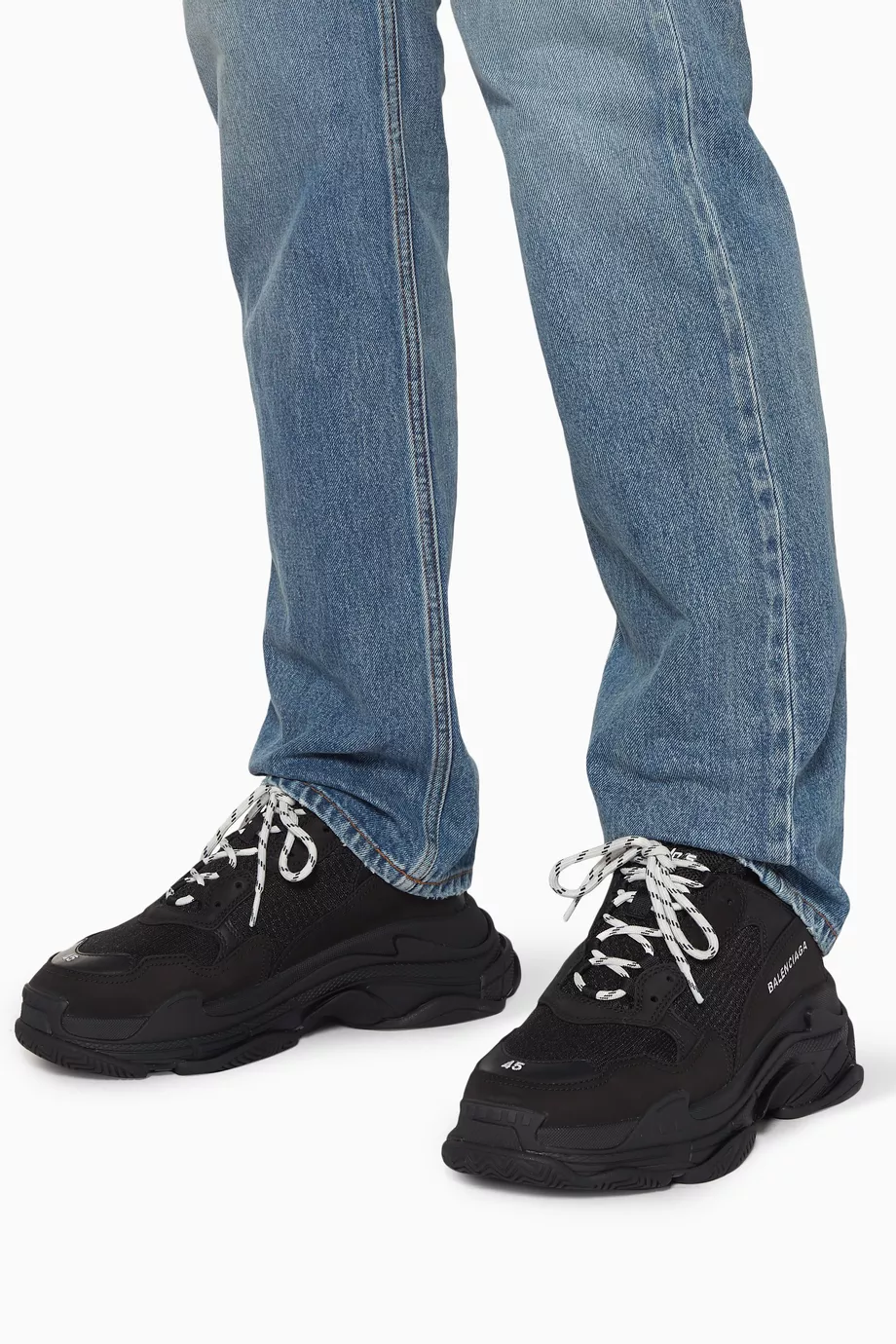Buy Balenciaga Black Black Triple S Sneakers For Men Online