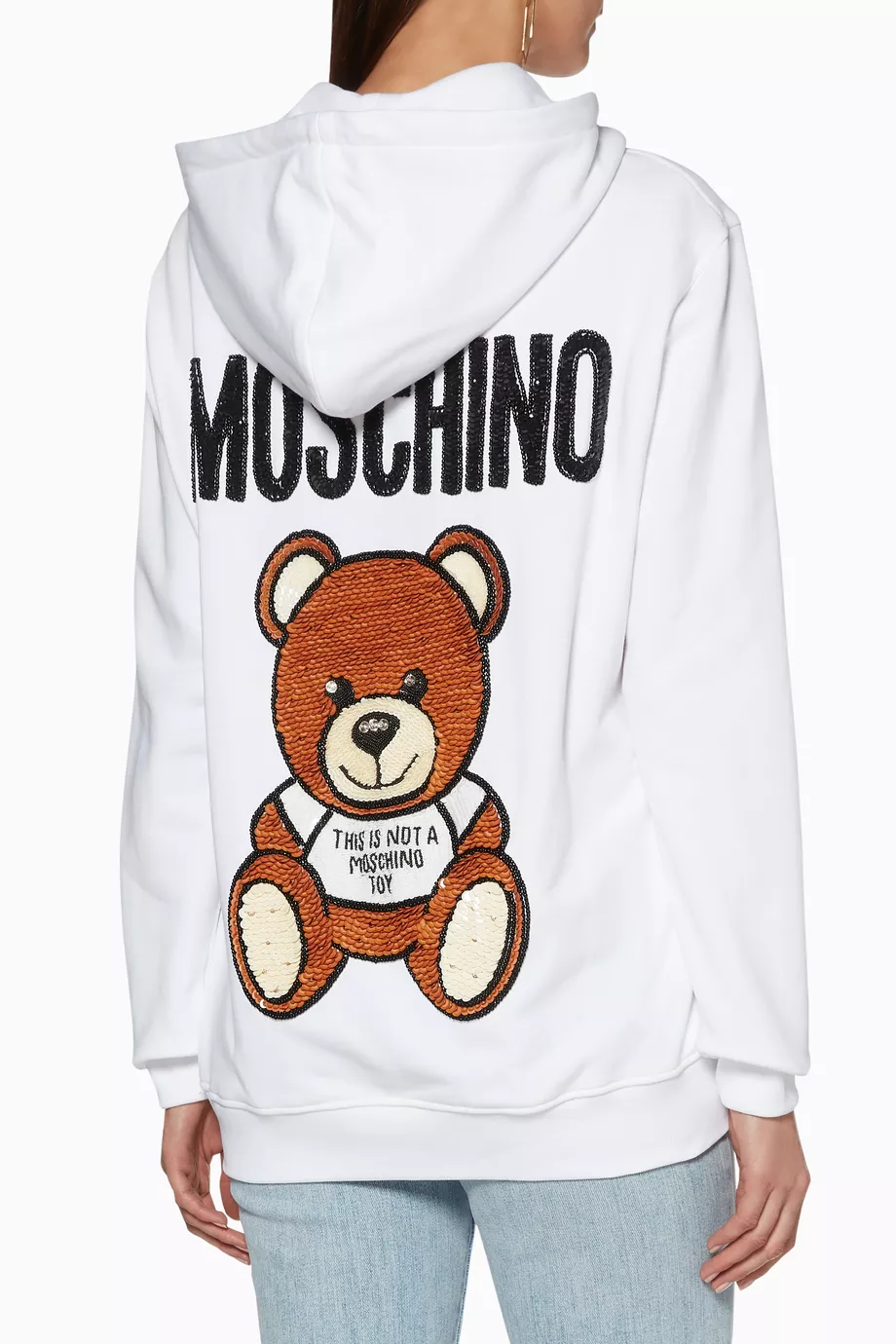 Moschino white sweatshirt new arrivals