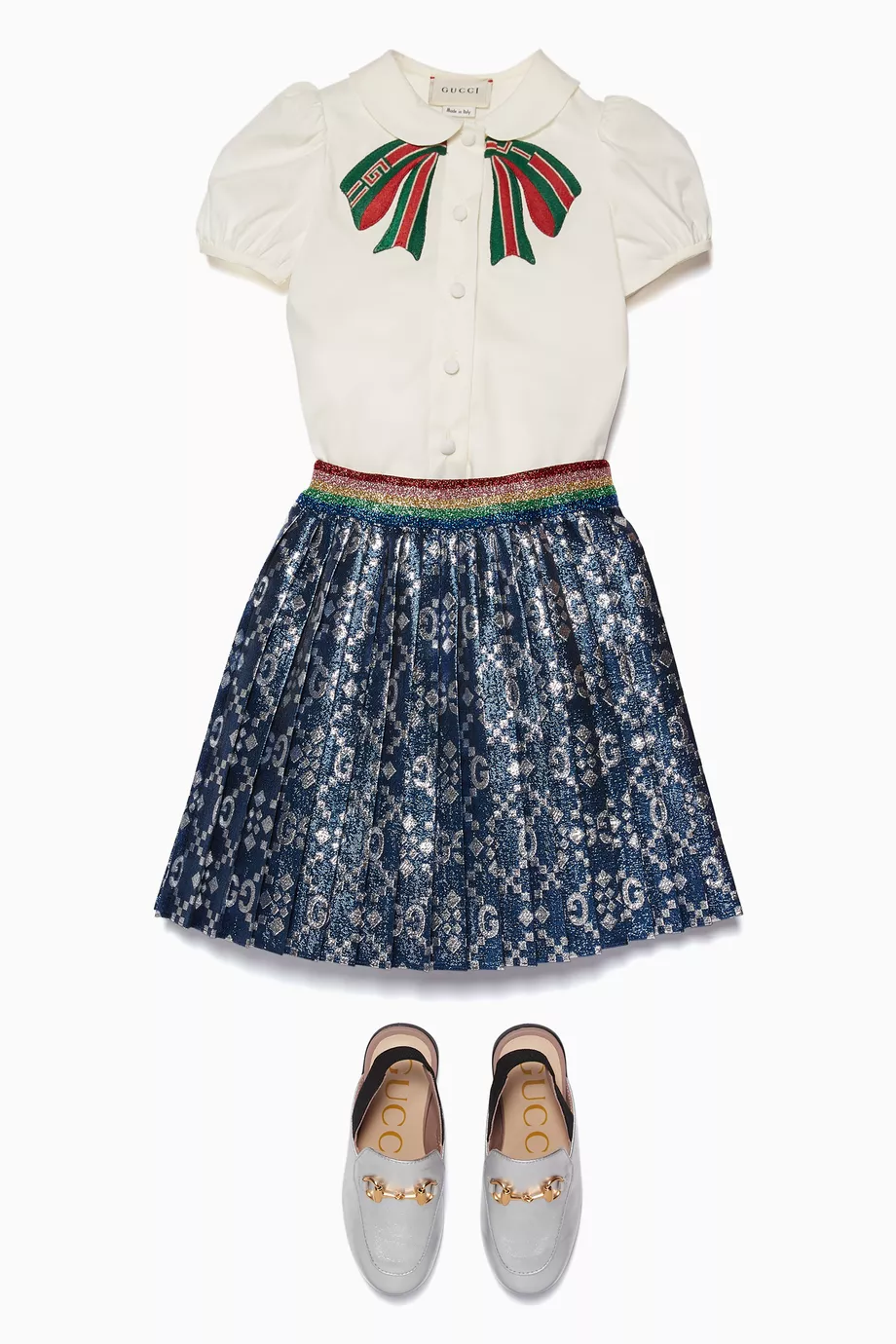 Buy Gucci Blue Blue Double G Logo Skirt For Baby Girls Online Ounass UAE