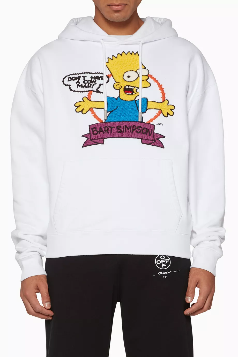 Buy Off White White Bart Simpson Embroidered Hoodie For Men Online Ounass UAE