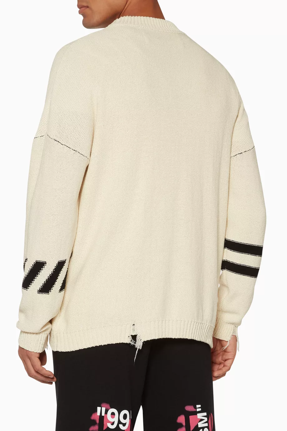 Off white distressed sweater cheap