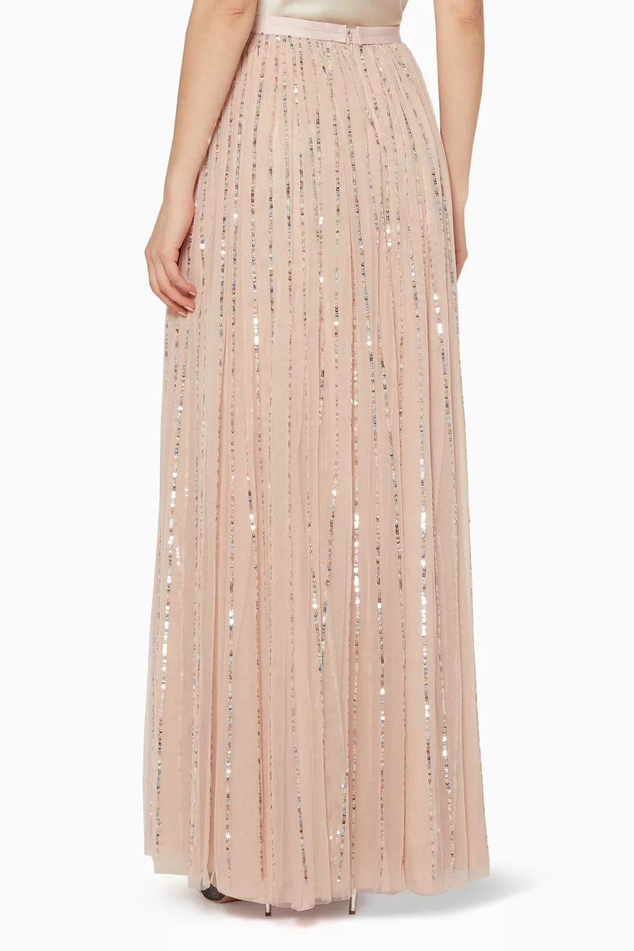 Buy Needle Thread Pink Shimmer Sequin Maxi Skirt For Women Online Ounass UAE