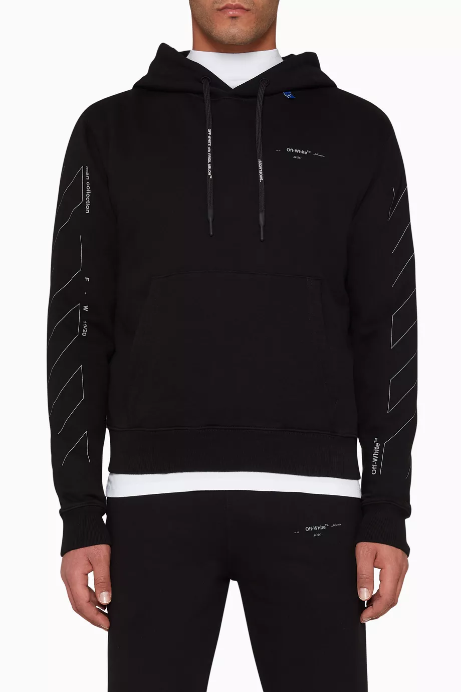 Buy Off White Black Unfinished Diagonal Slim Fit Hoodie For Men Online Ounass UAE