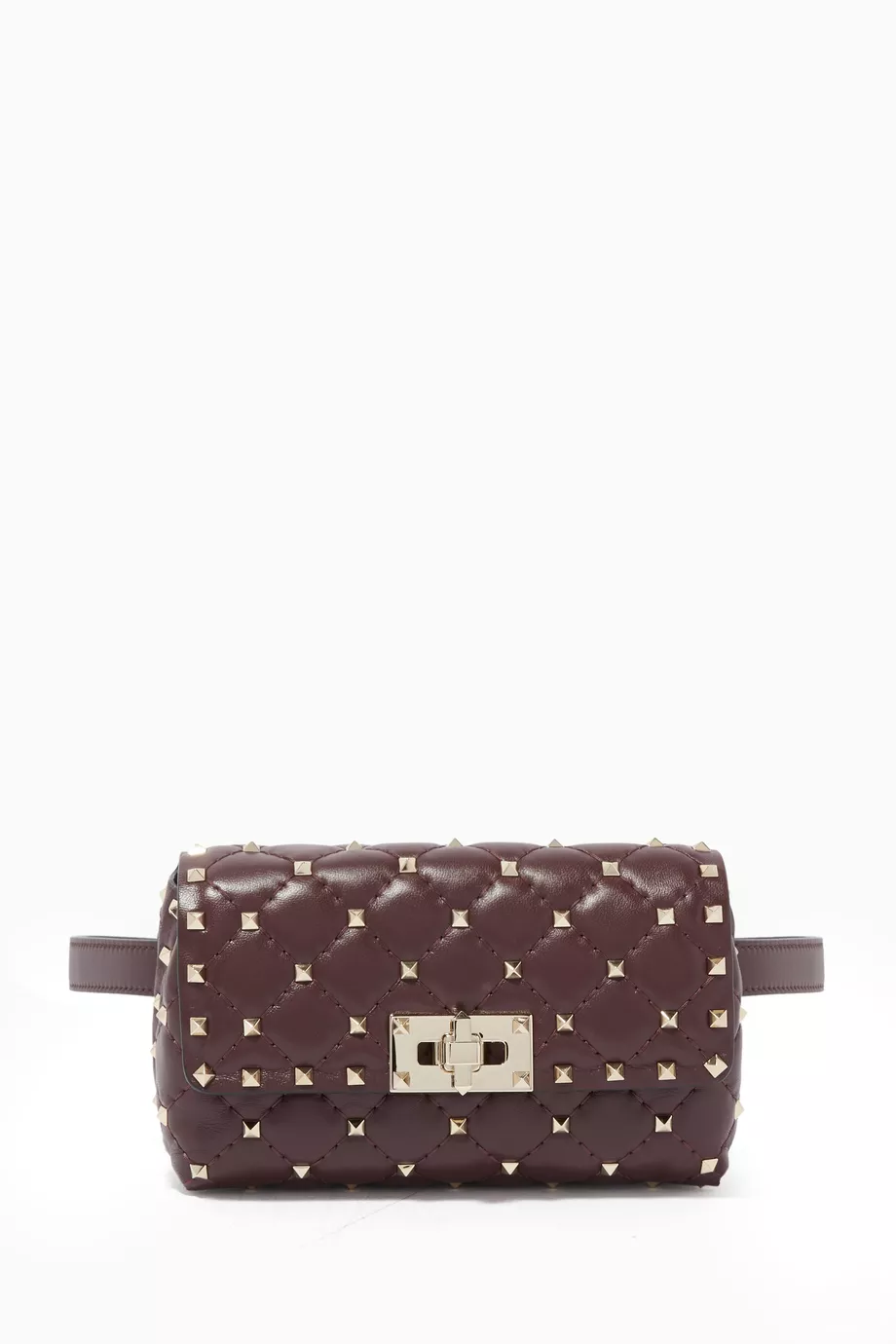 Buy Valentino Garavani Black Rockstud Spike Small Leather Belt Bag For Women Online Ounass UAE