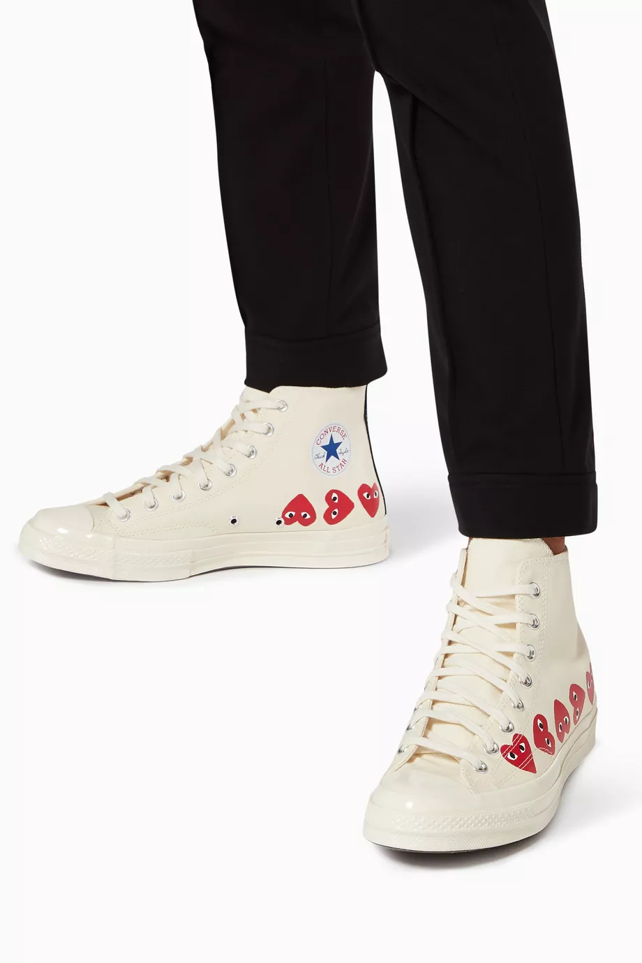 Buy Comme des Garcons PLAY Neutral x Converse Chuck 70 High Top Sneakers in Canvas For Men Online Ounass UAE