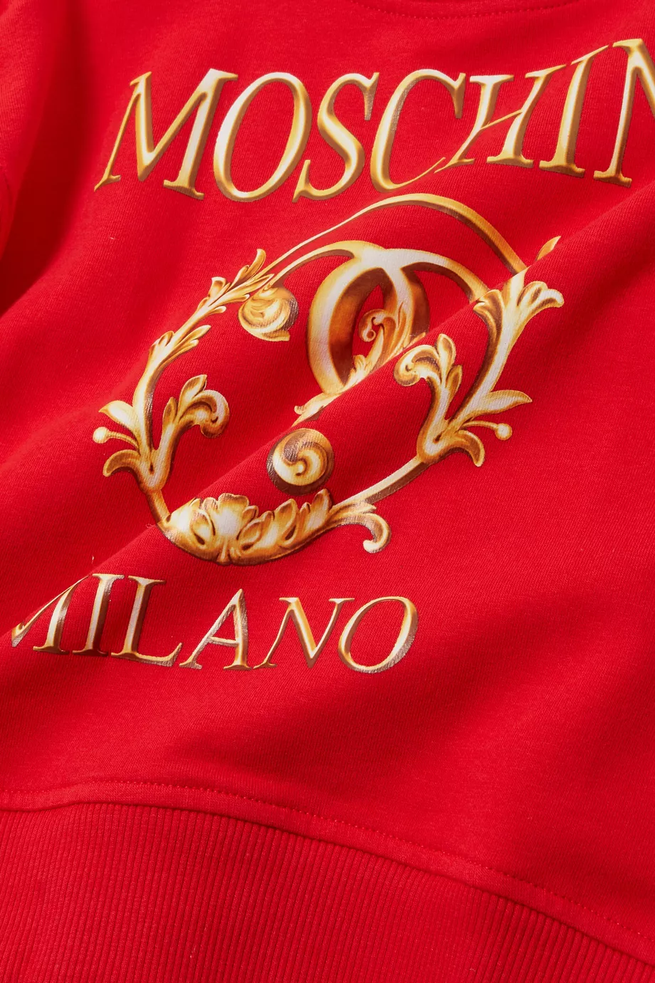 Buy Moschino Red Milano Logo Sweatshirt For Boys Online Ounass UAE