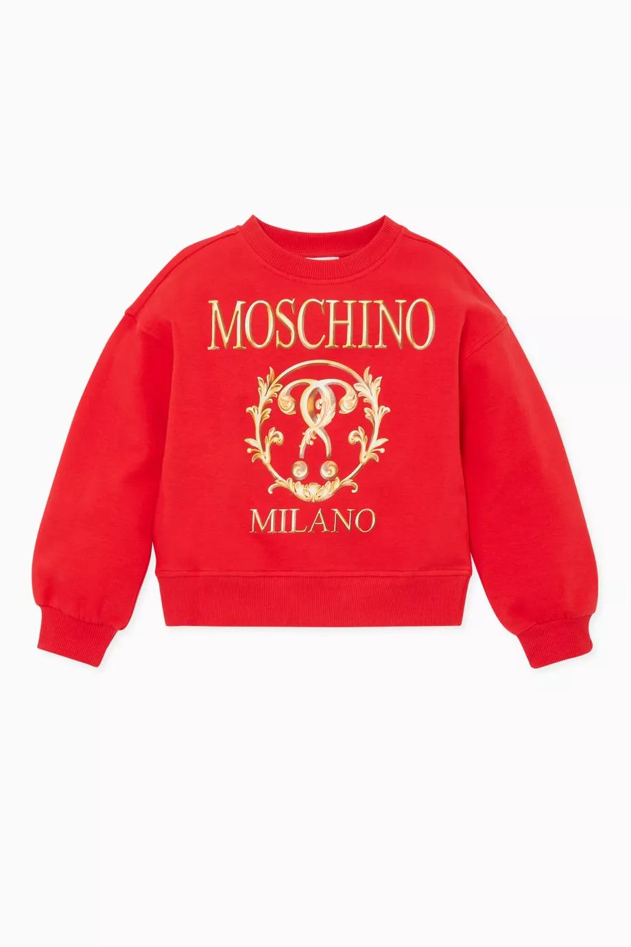 Buy Moschino Red Milano Logo Sweatshirt For Boys Online Ounass UAE