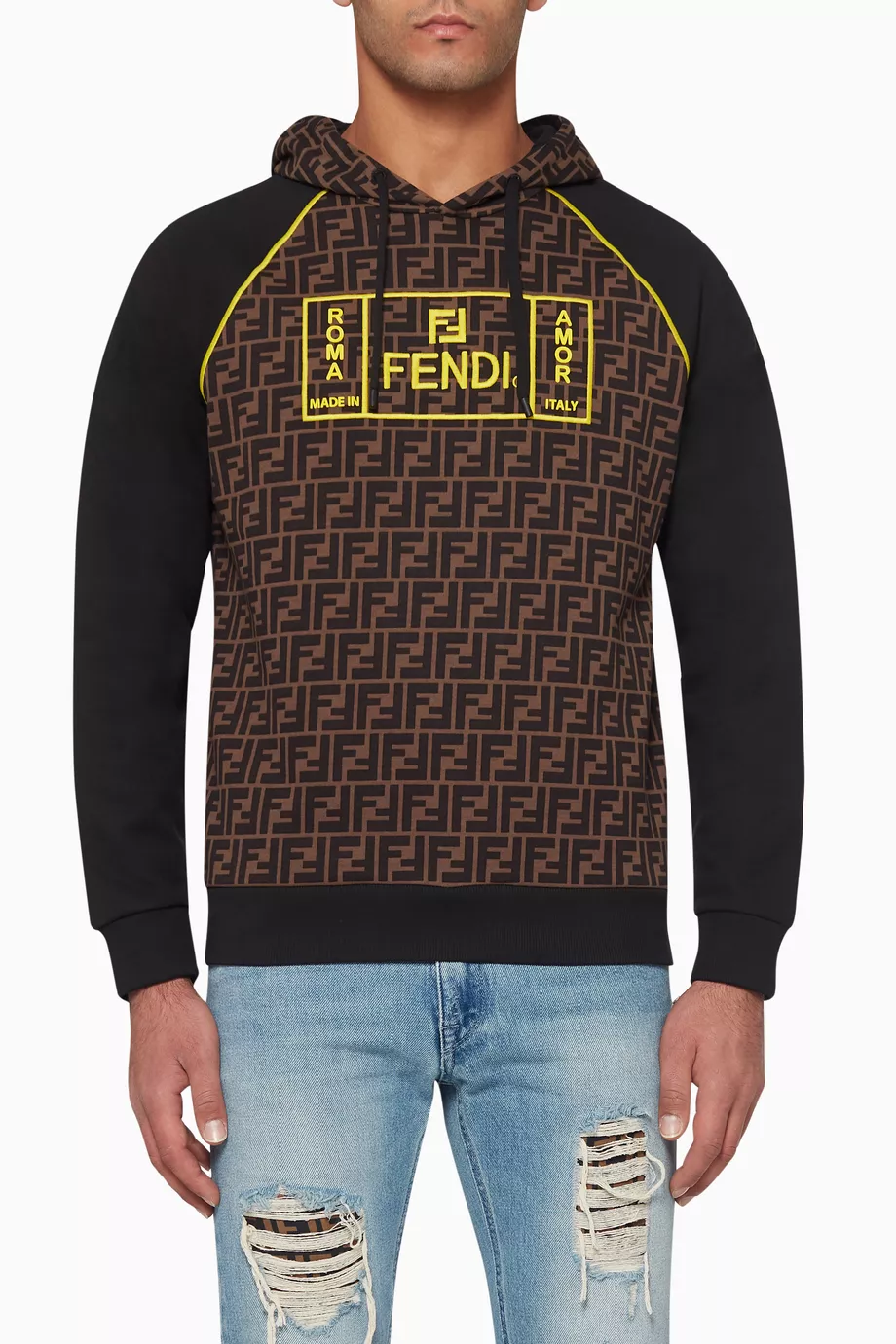 Buy Fendi Black FF Logo Hooded Sweatshirt For Men Online Ounass UAE