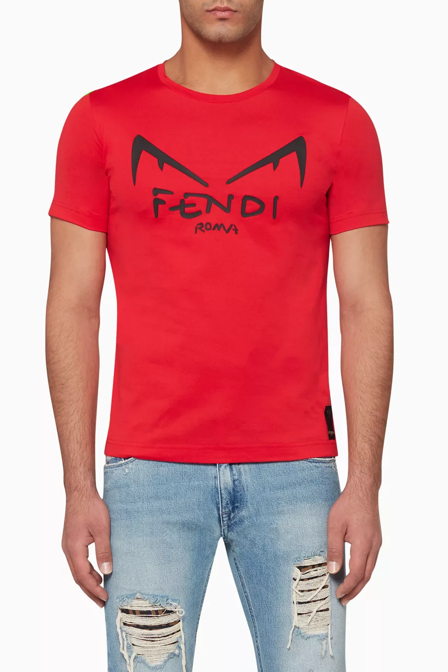 Buy Fendi Red Diabolic Eyes T Shirt For Men Online Ounass UAE
