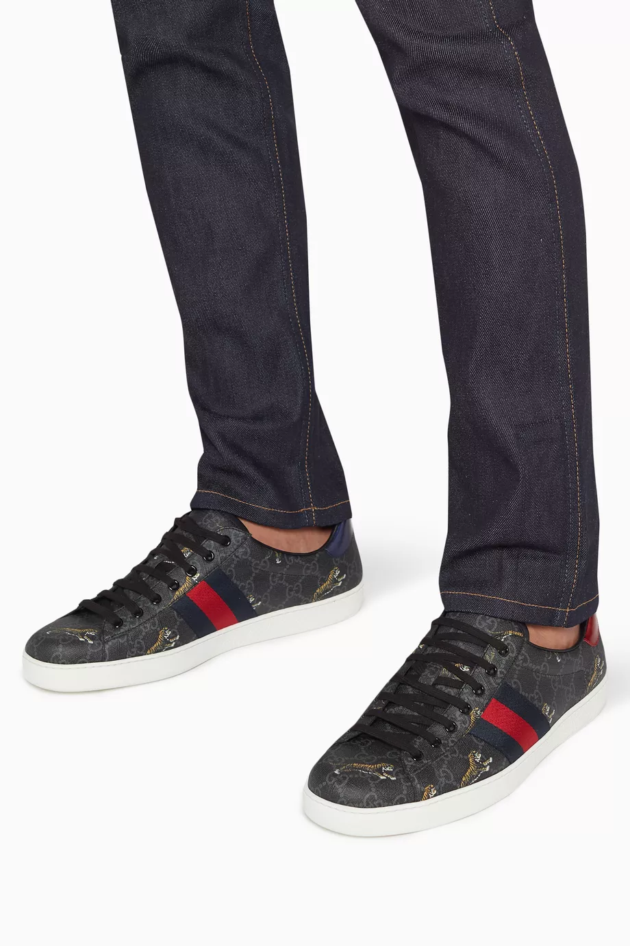 Buy Gucci Black Ace GG Supreme Tigers Sneakers For Men Online Ounass UAE