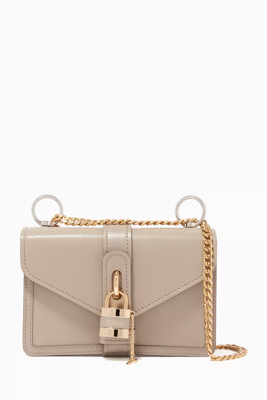 Buy Chloe Grey Aby Medium Leather Shoulder Bag For Women Online Ounass UAE