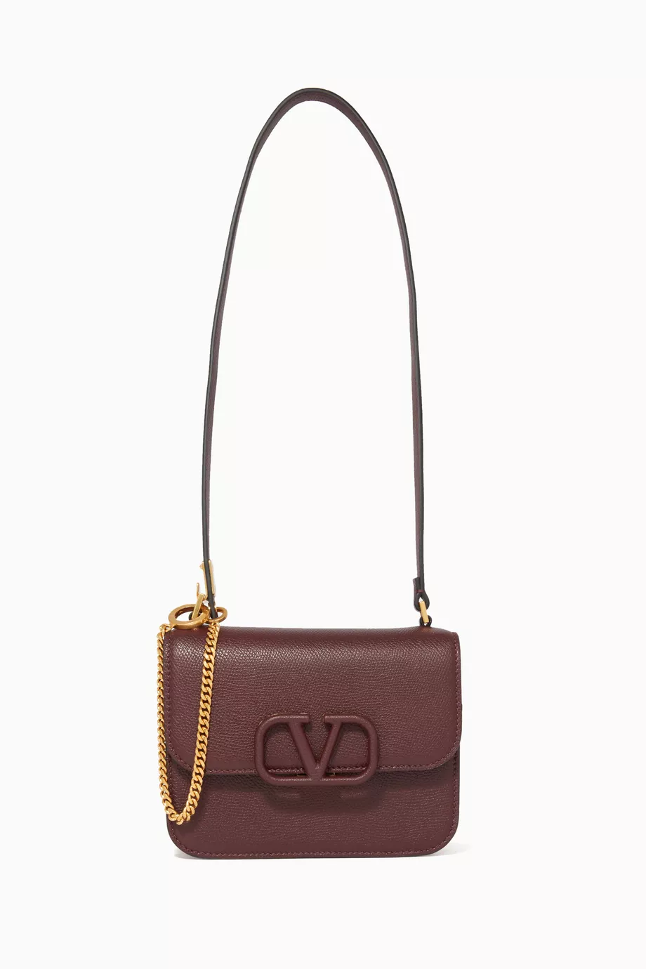Buy Valentino Garavani Burgundy Valentino Garavani VSLING Small Leather Shoulder Bag For Women Online Ounass UAE