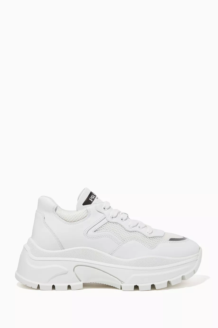 Buy Prada White Leather Mesh Chunky Sneakers For Women Online Ounass UAE