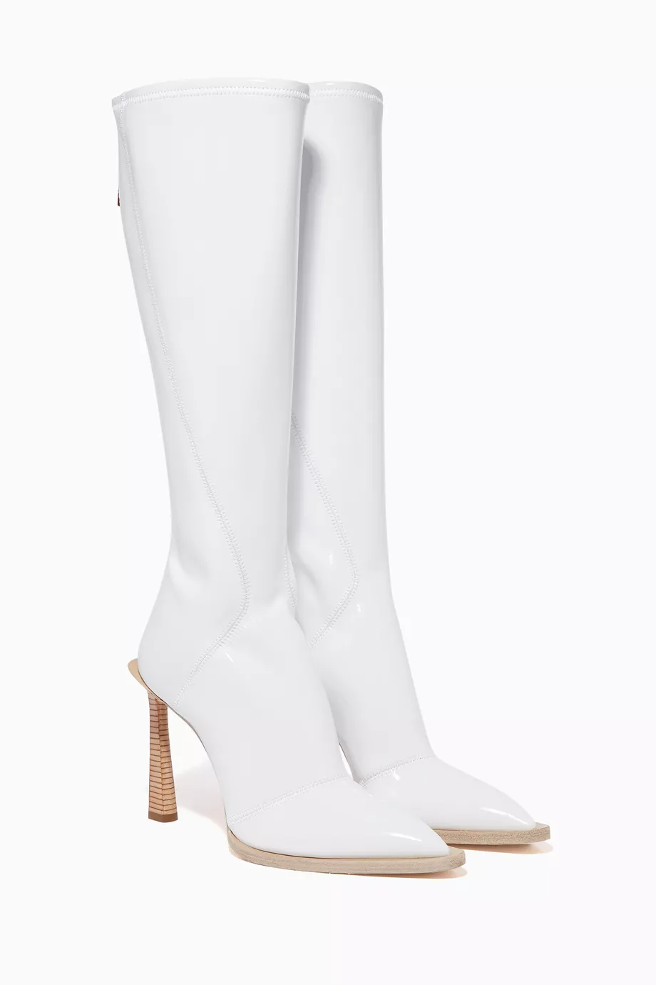 Buy Fendi White FFrame Glossy Neoprene Knee Boots For Women Online Ounass UAE