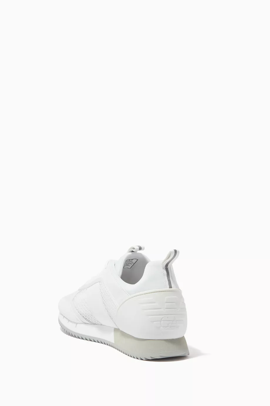 Buy Emporio Armani White EA7 Sneakers in Mesh Faux Leather For Men Online Ounass UAE