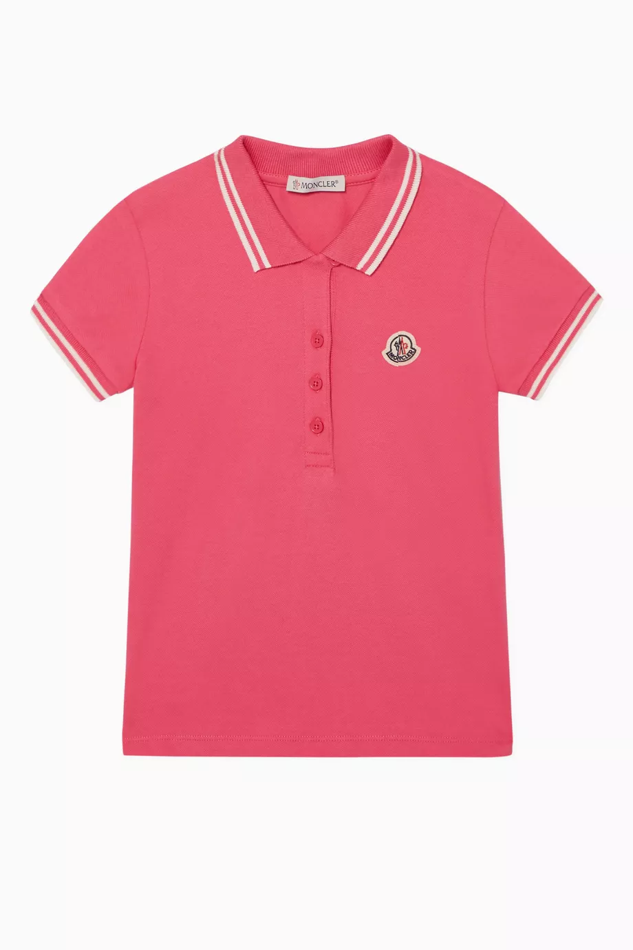 Buy Moncler Enfant Pink Striped Polo T Shirt For Girls Online Ounass UAE